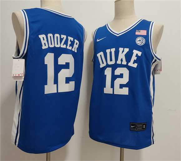 Men%27s Duke Blue Devils #12 Cameron Boozer Blue Stitched Jersey