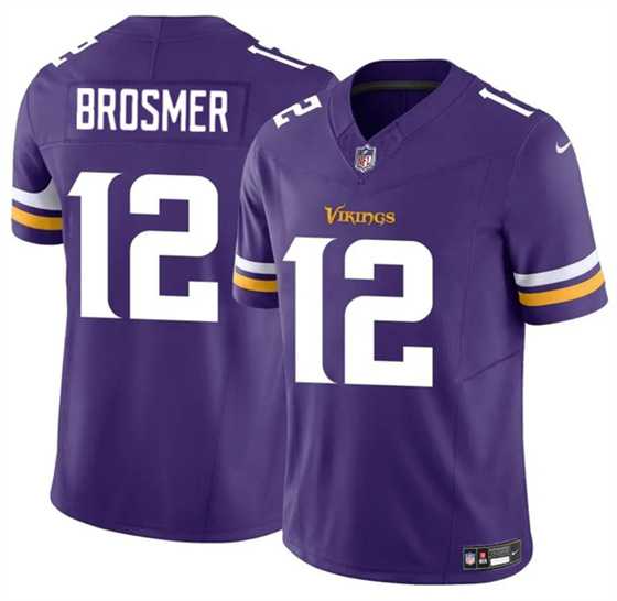 Men & Women & Youth Minnesota Vikings #12 Max Brosmer Purple 2025 F.U.S.E. Vapor Untouchable Limited Stitched Jersey