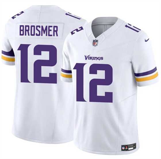 Men & Women & Youth Minnesota Vikings #12 Max Brosmer White 2025 F.U.S.E. Vapor Untouchable Limited Stitched Jersey
