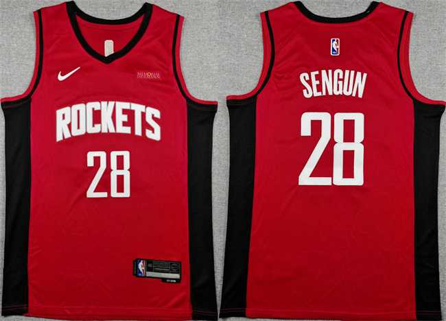 Men%27s Houston Rockets #28 Alperen Sengun Red Icon Edition Stitched Jersey