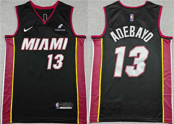 Men%27s Miami Heat #13 Bam Adebayo Black Icon Edition Stitched Jersey