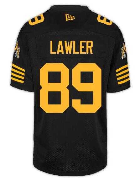 CFL Hamilton Tiger-Cats #89 LAWLER Black Crested Home Replica Jersey