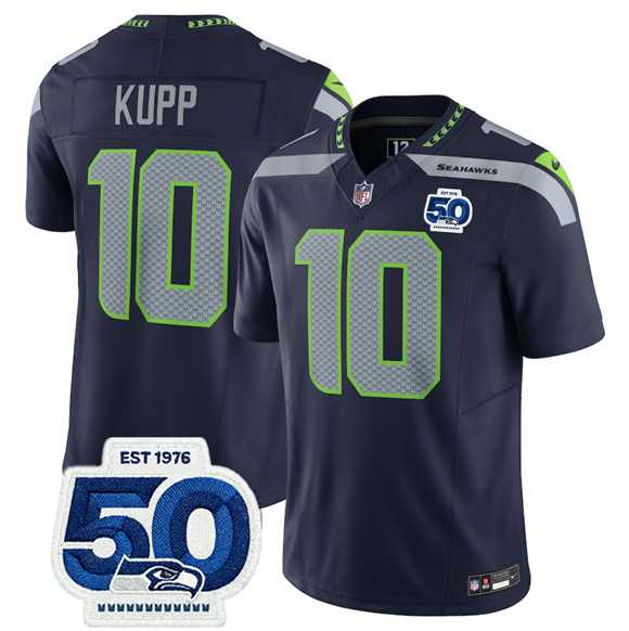 Men & Women & Youth Seattle Seahawks #10 Cooper Kupp Navy 2025 F.U.S.E. 50th Anniversary Patch Vapor Limited Stitched Jersey
