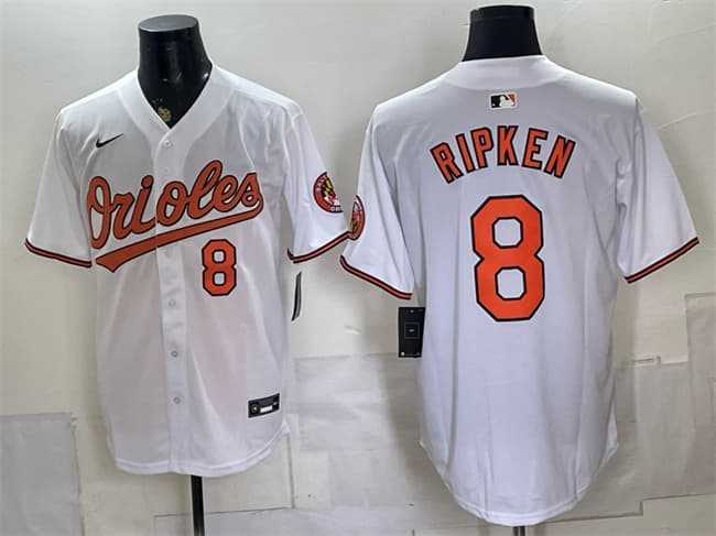 Men%27s Baltimore Orioles #8 Cal Ripken Jr. White 2025 Home Limited Stitched Jersey