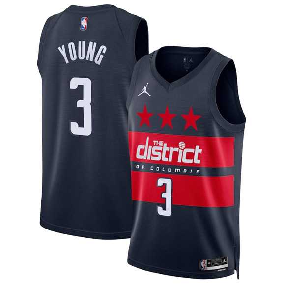 Men%27s Washington Wizards #3 Trae Young Navy -25 Statement Edition Stitched Jersey Dzhi