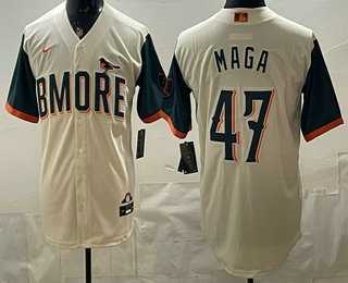 Men%27s Baltimore Orioles #47 MAGA Cream 2026 City Connect Stadium Jersey
