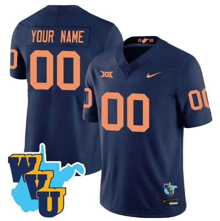 Men%27s West Virginia Mountaineers ACTIVE PLAYER Custom Navy F.U.S.E. 1965-2025 Throwback Stitched Jersey