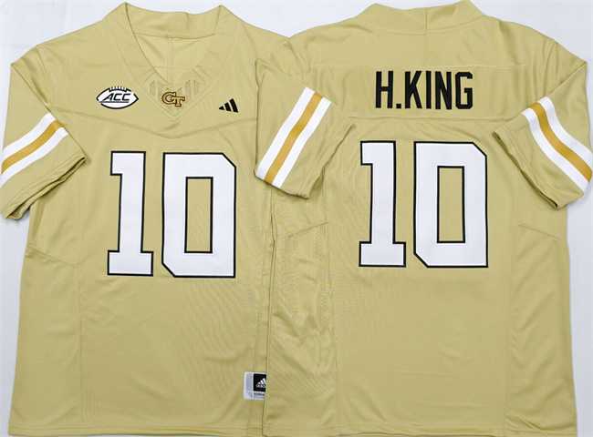 Men%27s Georgia Tech Yellow Jackets #10 Haynes King Golden F.U.S.E. Limited Stitched Jersey