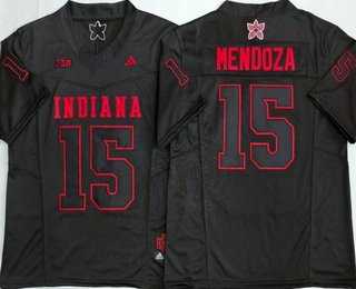 Men%27s Indiana Hoosiers #15 Fernando Mendoza Limited Black Alternate Fashion College Jersey