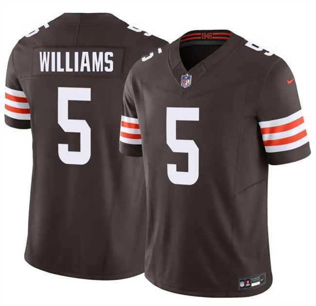 Men%27s Cleveland Browns #5 Quincy Williams Brown 2026 F.U.S.E. Vapor Limited Stitched Jersey Dzhi