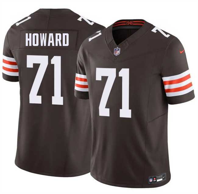 Men%27s Cleveland Browns #71 Tytus Howard Brown F.U.S.E. Vapor Limited Stitched Jersey Dzhi