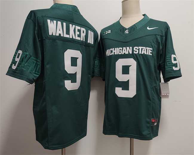 Men%27s Michigan State Spartans Green #9 WALKER III Green F.U.S.E. Stitched Jersey