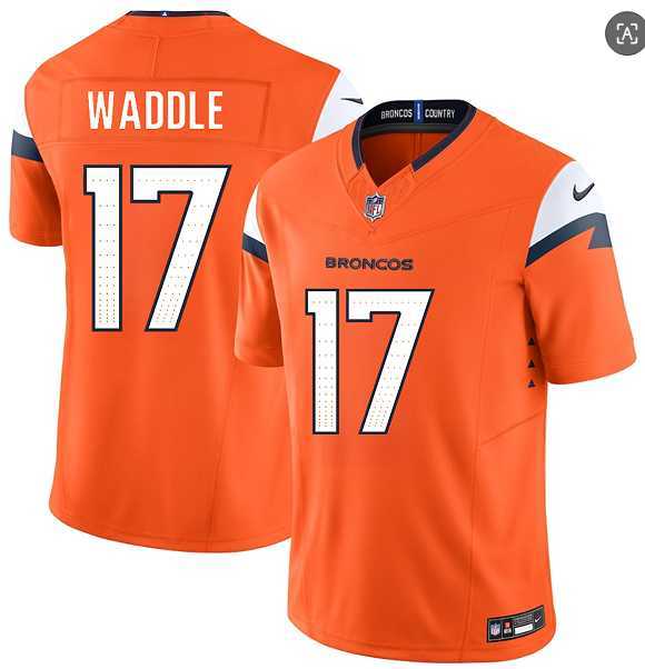 Men%27s Denver Broncos #17 Jaylen Waddle Orange 2026 F.U.S.E. Vapor Limited Stitched Jersey Dzhi