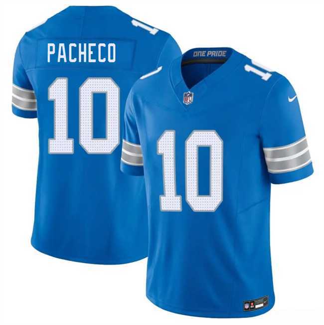 Men%27s Detroit Lions #10 Isiah Pacheco Blue 2026 F.U.S.E. Vapor Limited Stitched Jersey Dzhi