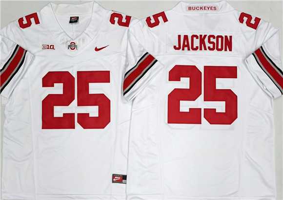 Men%27s Ohio State Buckeyes #25 Lamar Bo Jackson White 2025 F.U.S.E. Limited Stitched Jersey