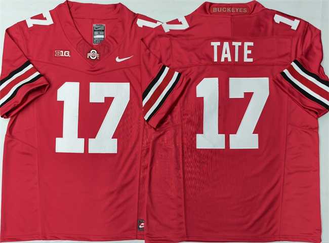 Men%27s Ohio State Buckeyes #17 Carnell Tate Red 2025 F.U.S.E. Limited Stitched Jersey