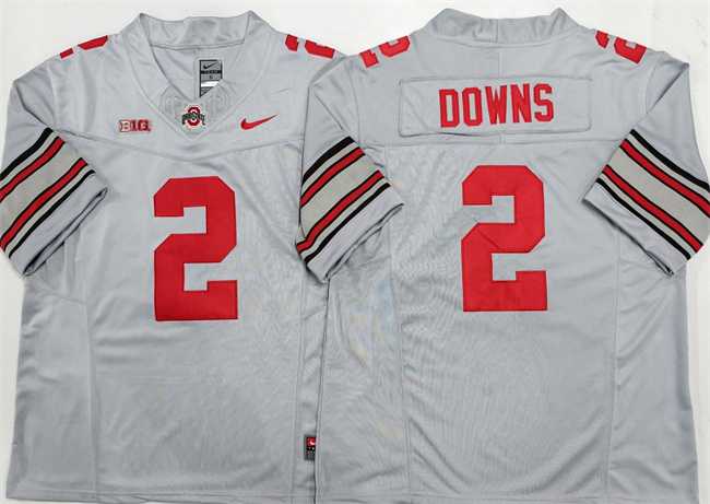 Men%27s Ohio State Buckeyes #2 Caleb Downs Gray F.U.S.E. Limited Stitched Jersey