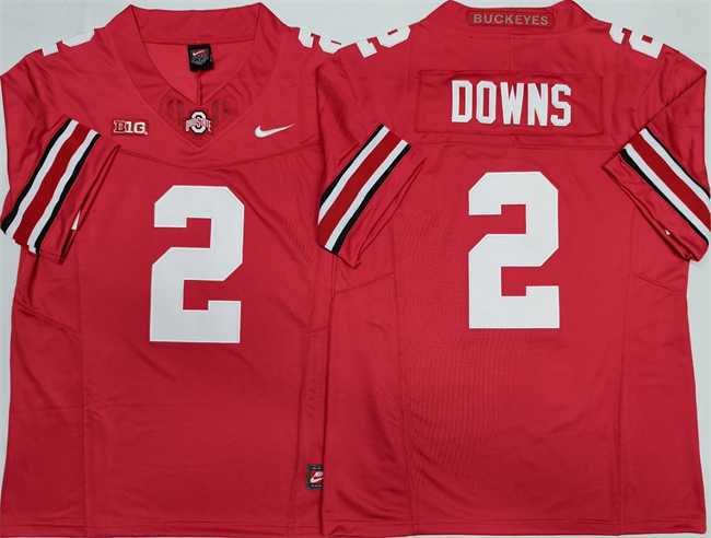 Men%27s Ohio State Buckeyes #2 Caleb Downs Red 2025 F.U.S.E. Limited Stitched Jersey