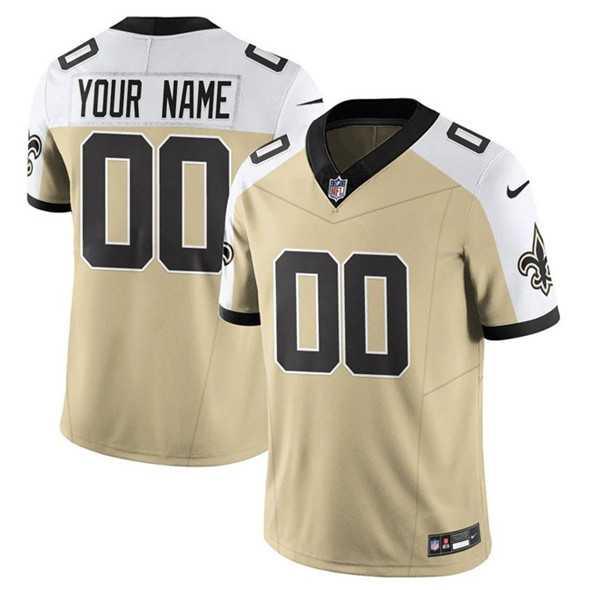 Men%27s New Orleans Saints Active Player Custom Gold White Alternate 2025 F.U.S.E. Vapor Limited Football Stitched Jersey