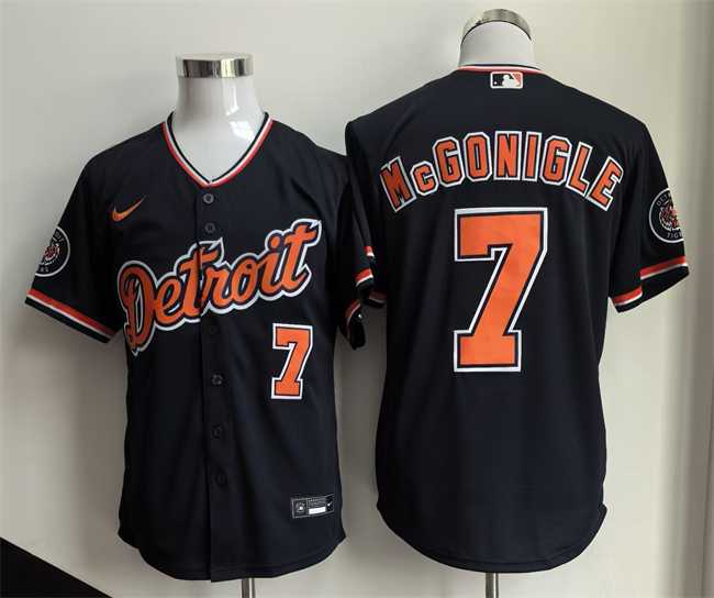 Men%27s Detroit Tigers #7 Kevin McGonigle Black 2026 Alternate Vapor Premier Limited Stitched Jersey