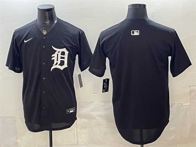 Men%27s Detroit Tigers Blank Black Limited Stitched Jersey