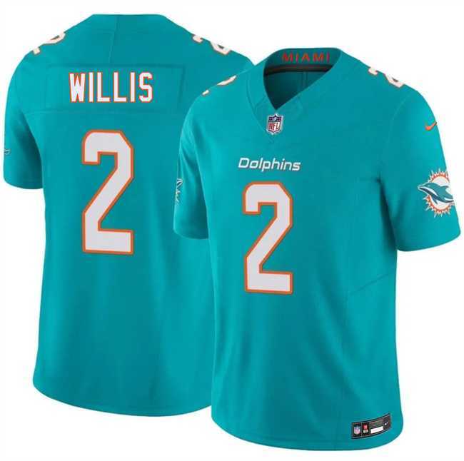 Men%27s Miami Dolphins #2 Malik Willis Aqua 2026 F.U.S.E. Vapor Limited Stitched Jersey Dzhi