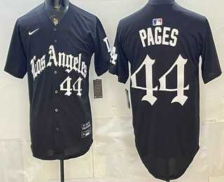Men%27s Los Angeles Dodgers #44 Andy Pages Black Gothic Edition Vapor Premier Limited Stitched Jersey