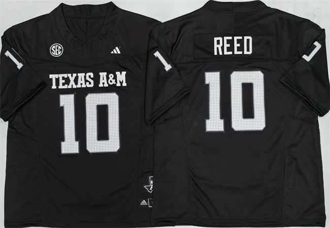 Men%27s Texas A&M Aggies Lions #10 Marcel Reed Black 2025 F.U.S.E. Stitched Jersey