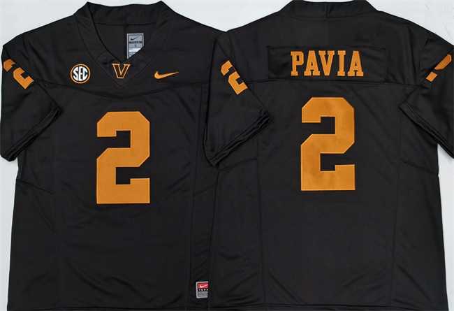 Men%27s Vanderbilt Commodores #2 Diego Pavia Black F.U.S.E. Vapor Limited Stitched Jersey