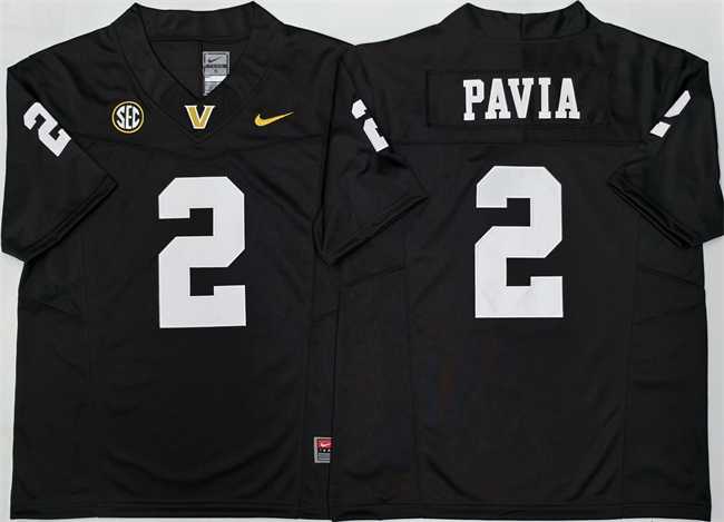 Men%27s Vanderbilt Commodores #2 Diego Pavia Black 2025 F.U.S.E. Vapor Limited Stitched Jersey