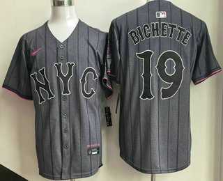 Men%27s New York Mets #19 Bo Bichette Gray City Connect Limited Jersey