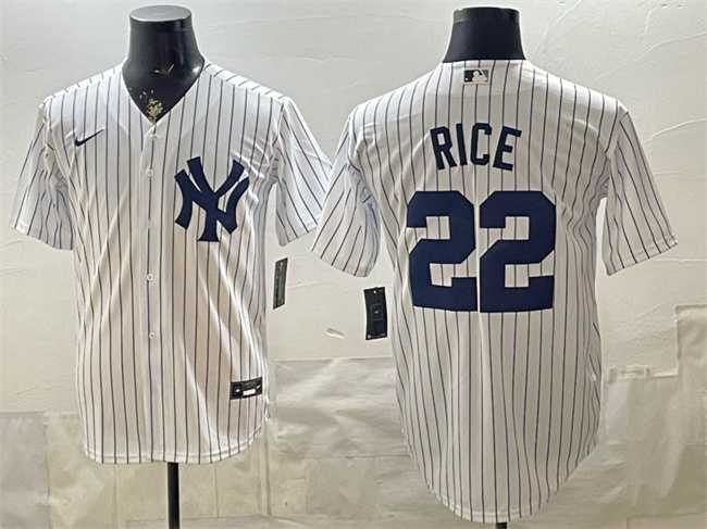 Men%27s New York Yankees #22 Ben Rice White Home Stitched Jersey