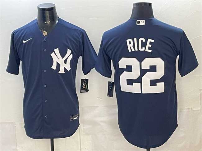 Men%27s New York Yankees #22 Ben Rice Navy Stitched Jersey