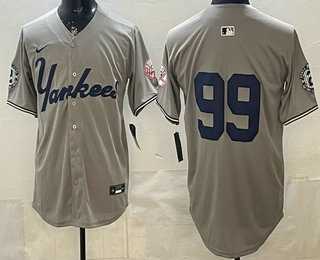 Men%27s New York Yankees #99 Aaron Judge Grey Without Name Limited Jersey