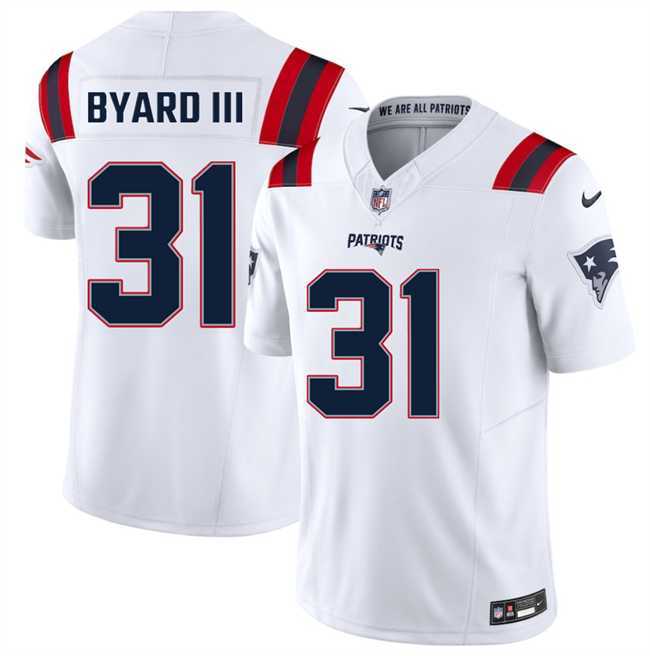 Men%27s New England Patriots #31 Kevin Byard III White 2026 F.U.S.E. Vapor Limited Stitched Jersey Dzhi