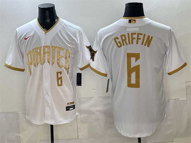 Men%27s Pittsburgh Pirates #6 Konnor Griffin White 2026 City Connect Stadium Stitched Jersey
