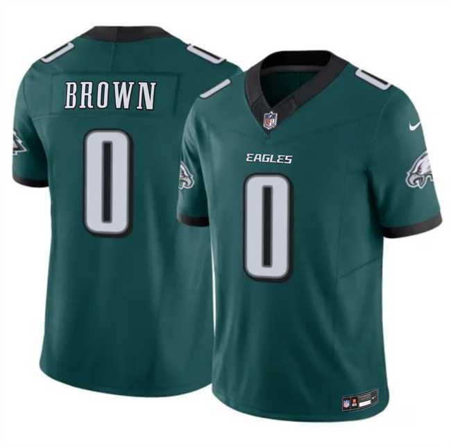 Men%27s Philadelphia Eagles #0 Hollywood Brown Green 2026 F.U.S.E. Vapor Untouchable Limited Stitched Jersey Dzhi