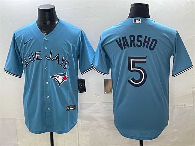 Men%27s Toronto Blue Jays #5 Daulton Varsho Light Blue 2025 Cool Base Stitched Jersey