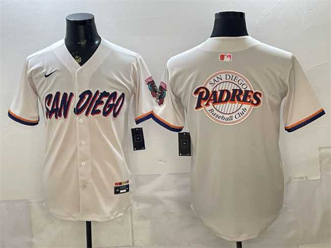 Men%27s San Diego Padres Team Big Logo Cream 2026 City Connect Stadium Stitched Jersey