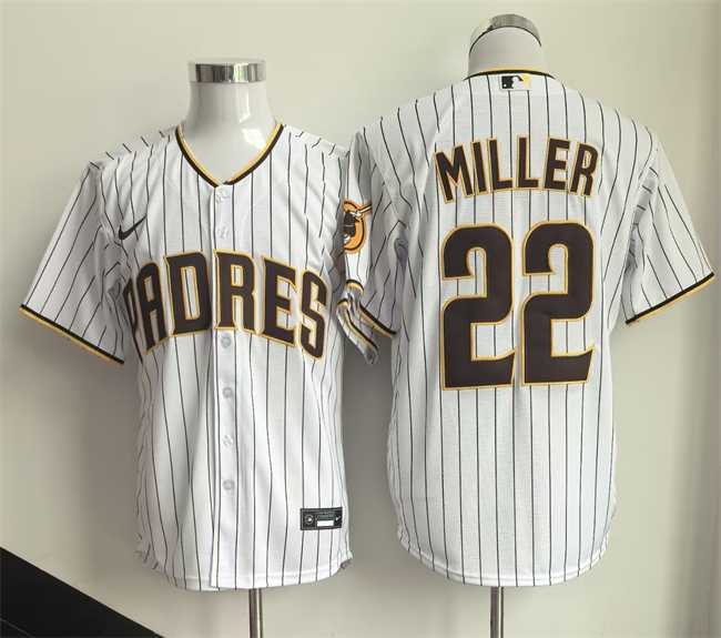 Men%27s San Diego Padres #22 Mason Miller White Cool Base Stitched Jersey