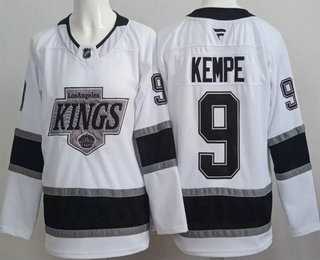 Men%27s Los Angeles Kings #9 Adrian Kempe White Authentic Jersey