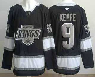 Men%27s Los Angeles Kings #9 Adrian Kempe Black Alternate Authentic Jersey