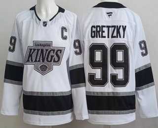 Men%27s Los Angeles Kings #99 Wayne Gretzky White Authentic Jersey