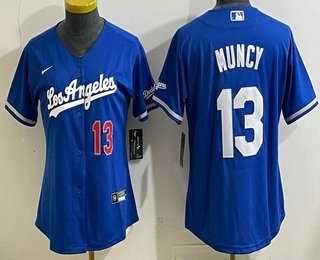 Women%27s Los Angeles Dodgers #13 Max Muncy Blue Alternate Stadium Jersey