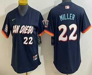 Women%27s San Diego Padres #22 Mason Miller Navy 2026 City Connect Stadium Jersey