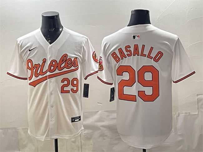 Men%27s Baltimore Orioles #29 Samuel Basallo White 2025 Limited Stitched Jersey