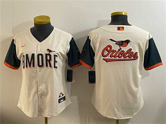 Youth Baltimore Orioles Team Big Logo Natural 2026 City Connect Stadium Stitched Jersey