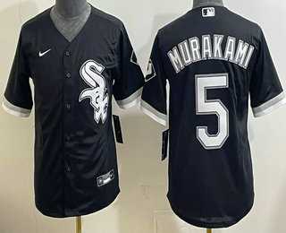 Youth Chicago White Sox #5 Munetaka Murakami Black Cool Base Jersey
