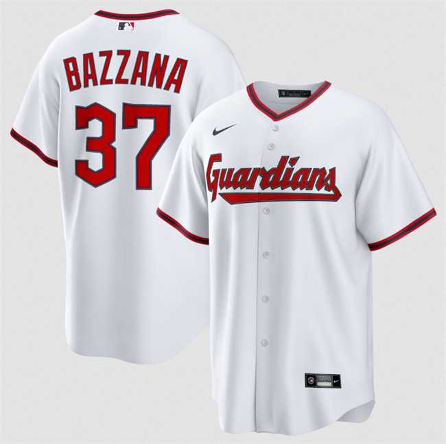 Men%27s Cleveland Guardians #37 Travis Bazzana White Home Limited Stitched Jersey Dzhi