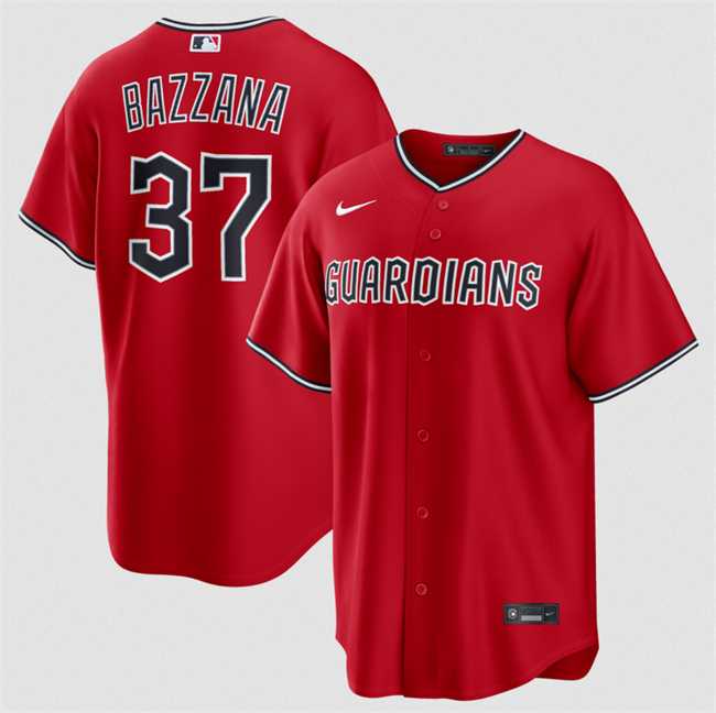 Men%27s Cleveland Guardians #37 Travis Bazzana Red Alternate Limited Stitched Jersey Dzhi